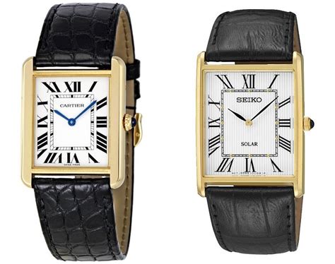 seiko cartier tank style watch.